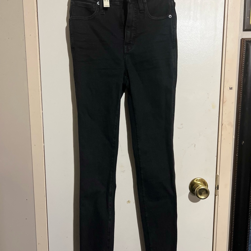 NWT Madewell black high rise skinny denim black jeans size 25